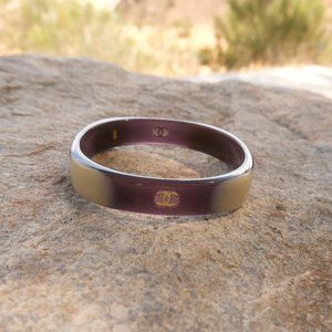 Vintage Chanel Brown and Beige Acrylic Bangle